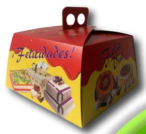 Caja maletín para ponqué